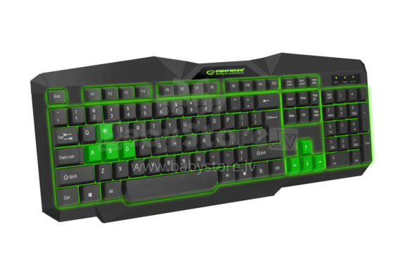 ESPERANZA WIRED ILLUMINATED GAMING USB KEYBOARD TIRIONS GREEN