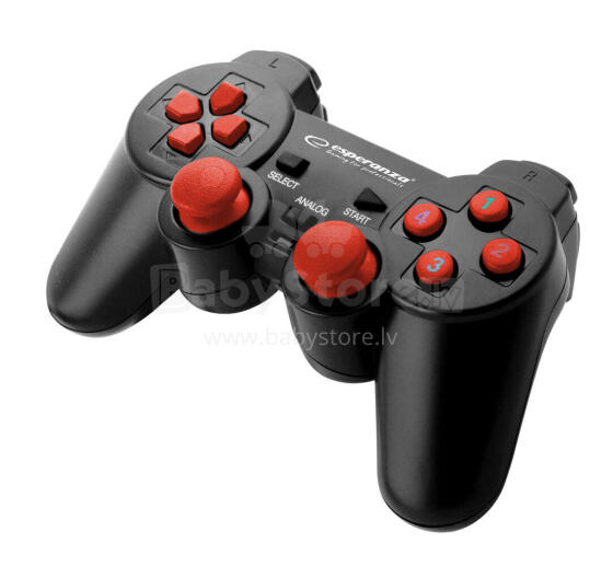 ESPERANZA GAMEPAD PC USB WARRIOR BLACK/RED