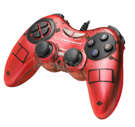 ESPERANZA GAMEPAD PC USB FUGHTER RED