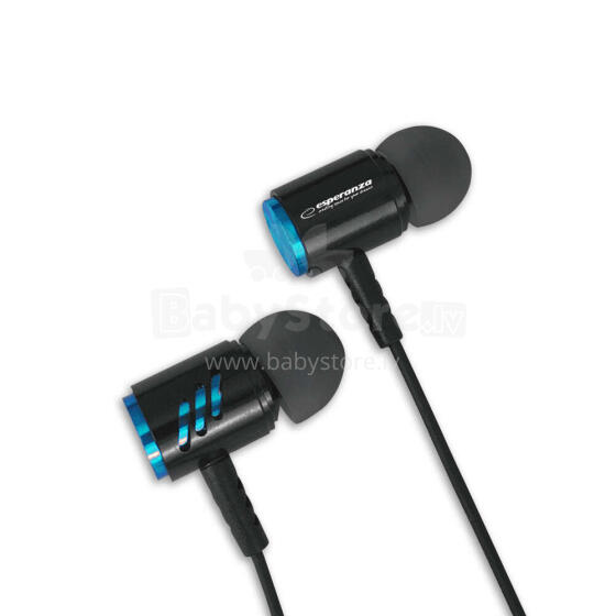 ESPERANZA METAL EARPHONES WITH MICROPHONE EH207 BLACK/BLUE