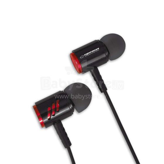 ESPERANZA METAL EARPHONES WITH MICROPHONE EH207 BLACK/RED