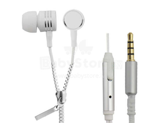 ESPERANZA STEREO EAPRHONES WITH MICROPHONE ZIPPER WHITE