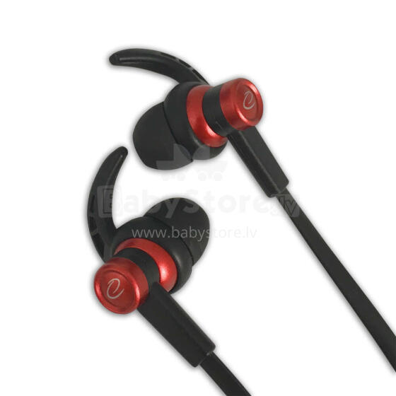 ESPERANZA EARPHONES WITH MICROPHONE AND VOLUME CONTROL EH201 BLACK/RED