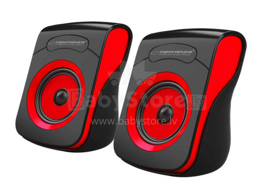 ESPERANZA USB STEREO SPEAKERS 2.0 FLAMENCO BLACK/RED