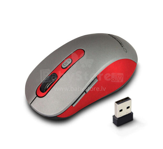 ESPERANZA WIRELESS 2.4GHZ OPTICAL MOUSE 6D USB ADARA RED