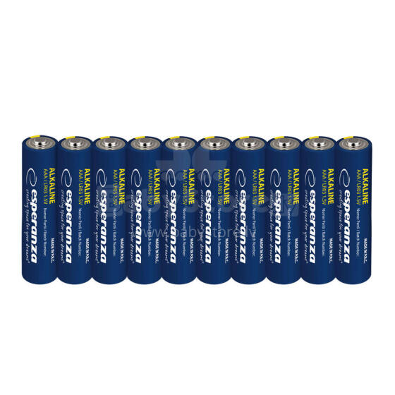 ESPERANZA ALKALINE BATTERIES AAA 10PCS.  FOIL WRAPPED WITH TAG