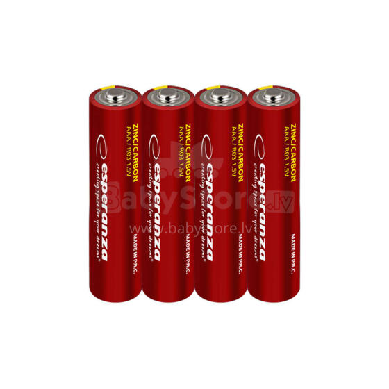 ESPERANZA CARBON-ZINC BATTERIES AAA 4PCS. SHRINK FOIL WRAPPED