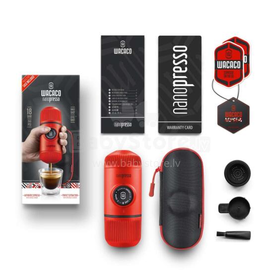 WACACO NANOPRESSO LAVA RED + CASE ground coffee maker