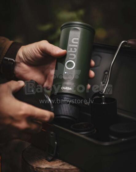 OUTIN NANO portable espresso coffee machine, forest green