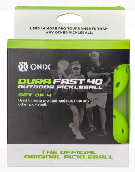 Onix Dura Fast-40 Pickleballs 4pack, Neon Green