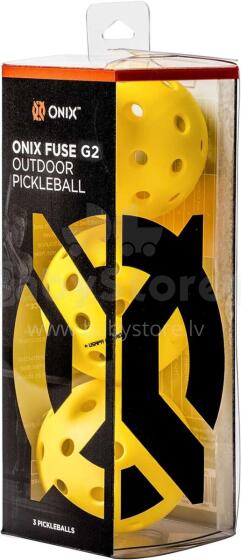 Onix Fuse G2 Pickleballs 3pack, Yellow