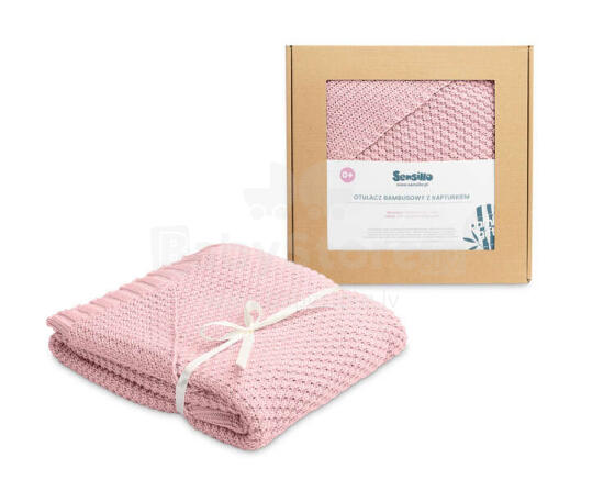 HOODED SWADDLE BLANKET 100% BAMBOO GIFT PINK