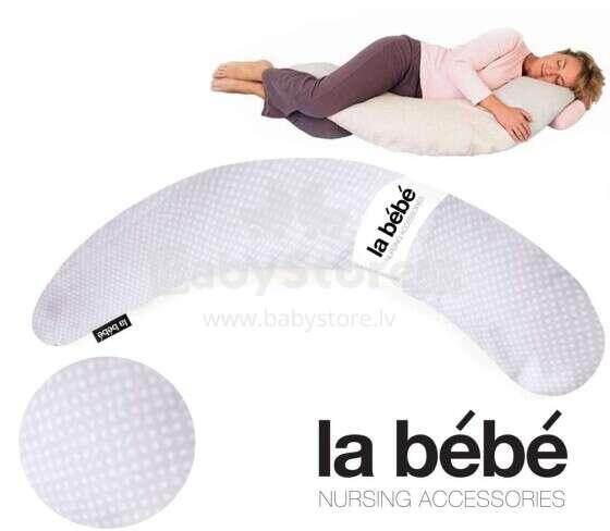 La Bebe™ Moon Maternity Pillow Art.152366 Grey with white Liels spilvens grūtniecēm ar sintepona (bumbiņsintepons) pildījums195cm