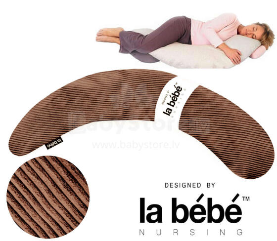 La Bebe™ Moon Maternity Pillow Velvet Collection Art.182615 didelė nėščiųjų pagalvė su silikono sintepono (rutulinio sintepono) įdaru (ypač minkštu ir tyliu), 195cm