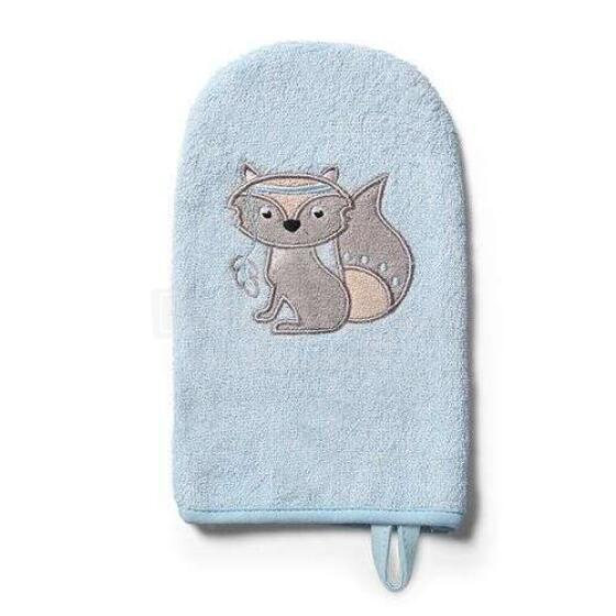 347/08 Bamboo baby wash mitt NATURAL BAMBOO BLUE