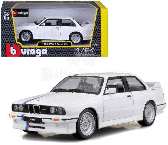 AUTO BBURAGO BMW M3 1988 1:24 BIAŁE