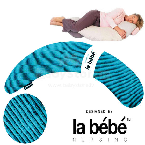 La Bebe™ Moon Maternity Pillow Velvet Collection Art.182955 didelė nėščiųjų pagalvė su silikono sintepono (rutulinio sintepono) įdaru (ypač minkštu ir tyliu), 195cm