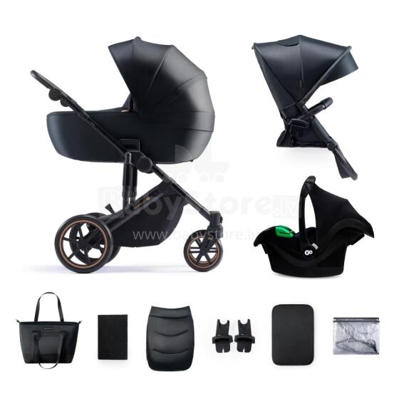 KinderKraft Prime Lite 3 in1 Art.KKWPRLIBLK3000 Black Универсальная коляска 3 в 1+стильная сумка