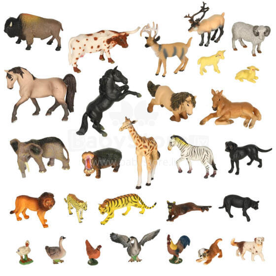 Ikonka Art.KX3501 Figures zoo animals set of 28 el.