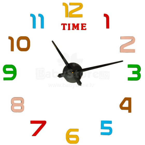 Ikonka Art.KX3513 Sticker wall clock 12 digit colour black