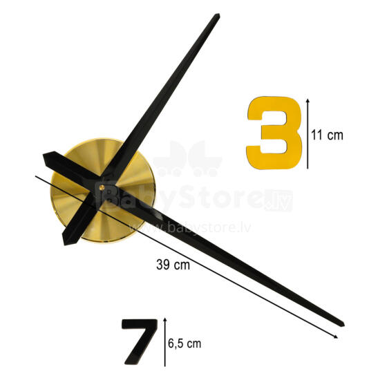 Ikonka Art.KX3518 Sticker wall clock 100-120 cm black gold