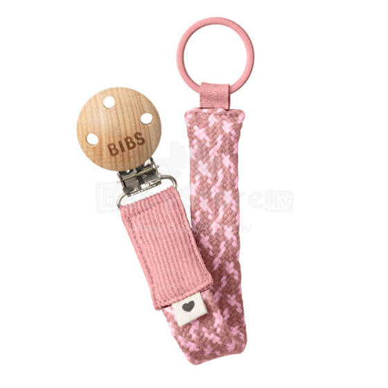 Bibs Pacifier Clip Art.183092 Dusty Pink  Māneklīša ķēde (Knupja turētājs) ar klipsi