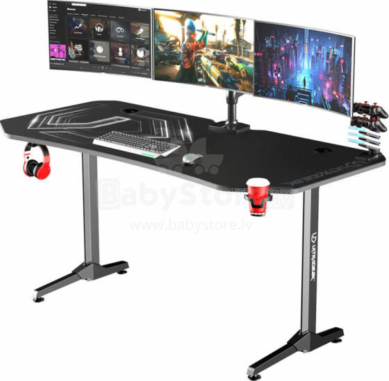 Datorspēļu galds Ultradesk Frag XXL Black