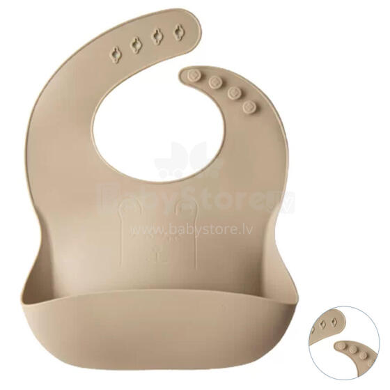 Little Eater Art.bib06 Beige Silicone bib