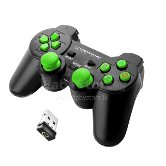 ESPERANZA WIRELESS GAMEPAD 2.4GHZ PS3/PC USB GLADIATOR BLACK/GREEN