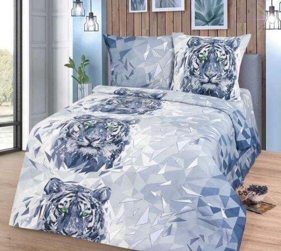 Vasilek Bedding Set  Art.183781 Kokvilnas gūltas veļas komplekts no 3 daļam 143х215/50x70cm