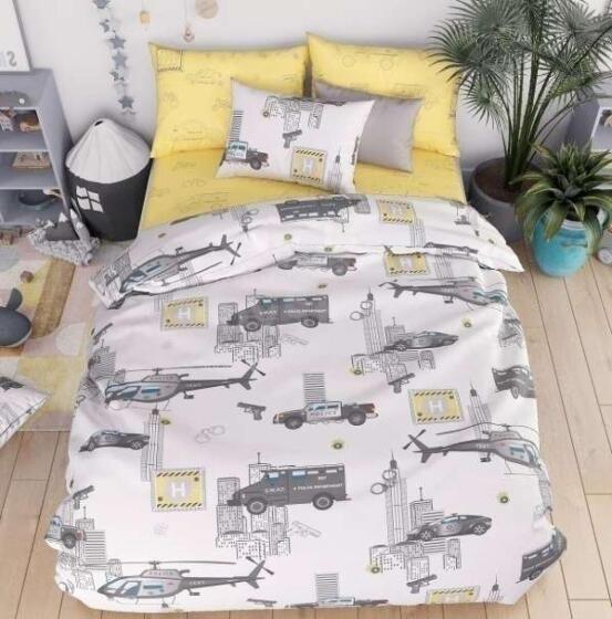 Vasilek Bedding Set  Art.183781 Kokvilnas gūltas veļas komplekts no 3 daļam 143х215/70x70cm