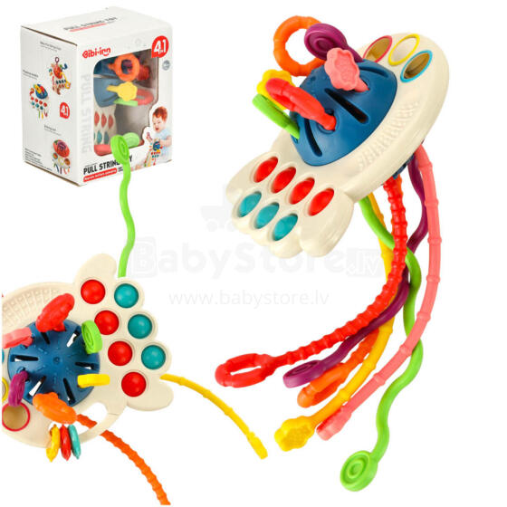 Ikonka Art.KX3609_1 Sensory toy string beads colour blue