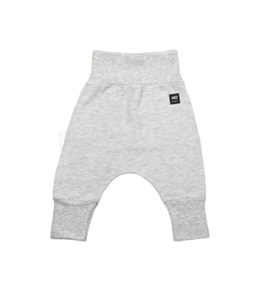 La Bebe™ NO Baby Pants Art.184105 Grey Детские штанишки с широким поясом и открытыми пяточками из чистого хлопка