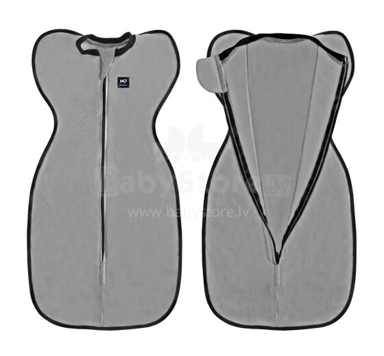 La Bebe™ NO Swaddle Up S Art.184766 Grey Medvilninis miegmaišis-vystyklai S dydžio.