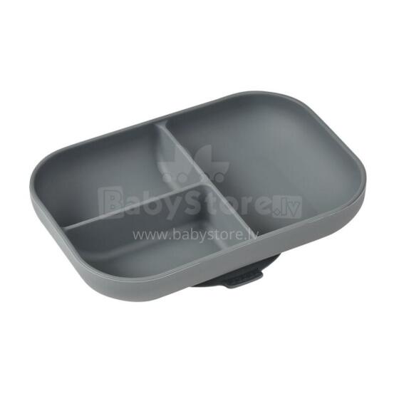 Beaba Art.913548 MINERAL Grey Divided silicone plate