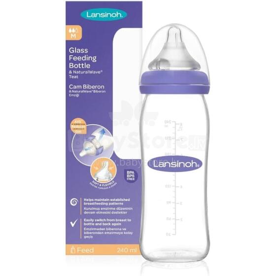 LANSINOH Art.75840 Plastikinis buteliukas su NaturalWave® žinduku 240ml