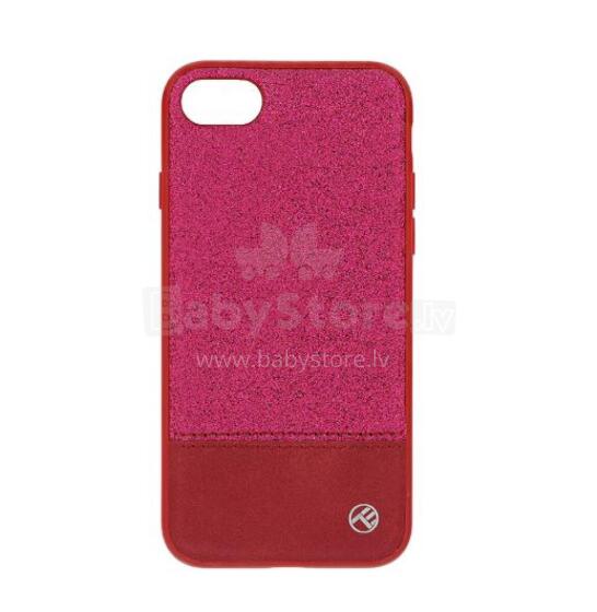 Tellur Cover Synthetic Leather Glitter II for iPhone 8 pink