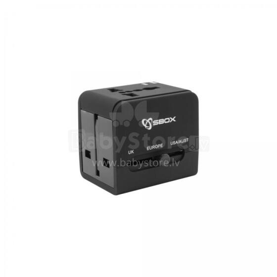 Sbox TA-23 Universal Travel Adapter with Dual USB Charger