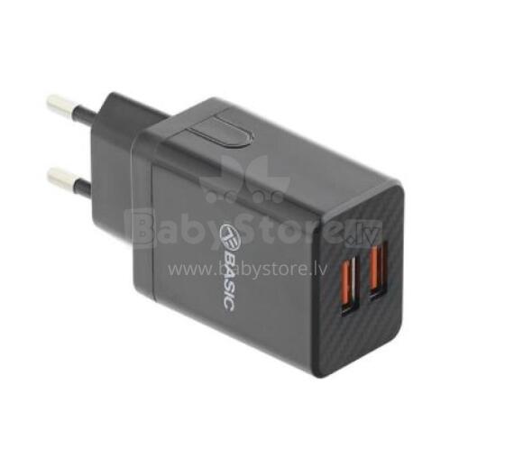 Tellur Basic Wall charger HC204 2xUSB, 2.4A, black