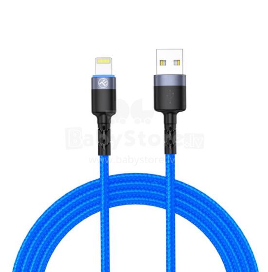 Tellur Data Cable USB to Lightning with LED Light, 3A 1.2m Blue