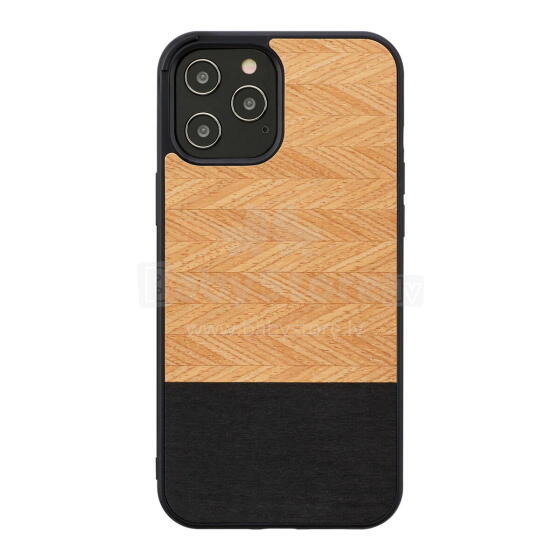 MAN&WOOD case for iPhone 12 Pro Max herringbone nero black