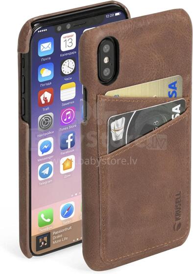 Krusell Sunne 2 Card Cover Apple iPhone X vintage cognac (61104)