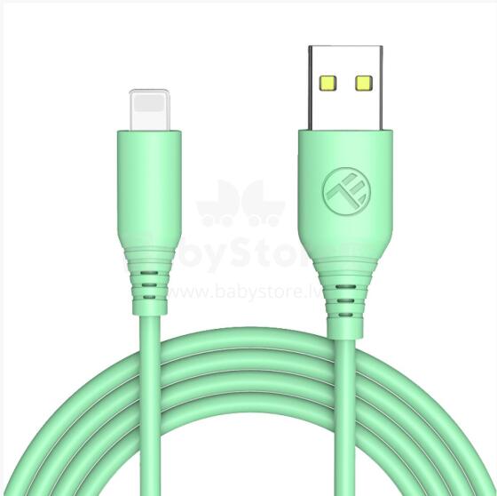 Tellur Silicone USB to Lightning Cable 3A 1m Green