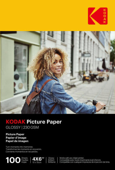 Kodak Picture Paper 230g 11.8 mil Glossy 4/6x100 (9891164)