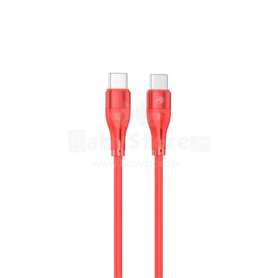 Tellur Silicone Type-C to Type-C Cable PD60W 1m Red