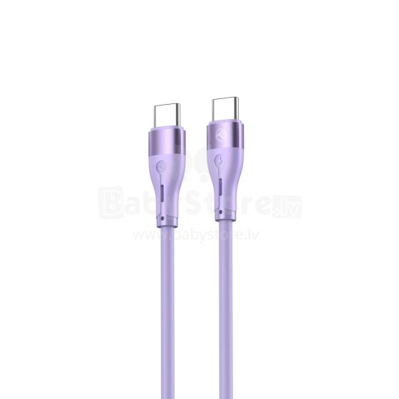 Tellur Silicone Type-C to Type-C Cable PD60W 1m Purple