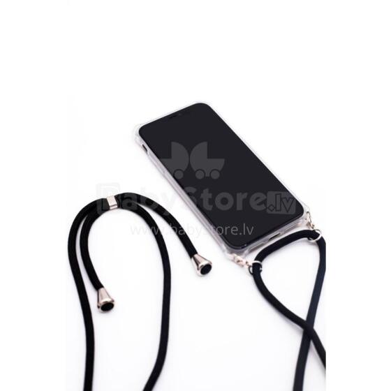 Samsung A40s Case with rope Black Transparent