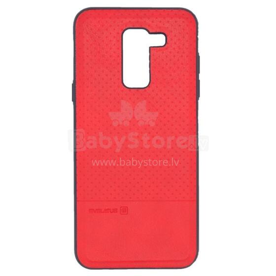 Samsung A6 Plus 2018 TPU case 1 with metal plate (possible to use with magnet car holder) Red