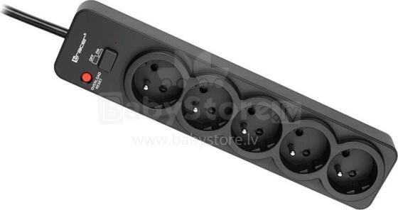 Tracer 46975 PowerGuard 1.8m Black (5 Outlets)