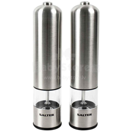 Salter 7722 SSTURA Stainless Steel Electronic Salt & Pepper Mill Set